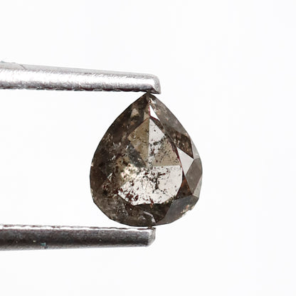 0.58 CT Pear Shape Salt and Pepper Diamond, Natural Brownish Black Conflict Free Loose Diamond for Engagement Ring