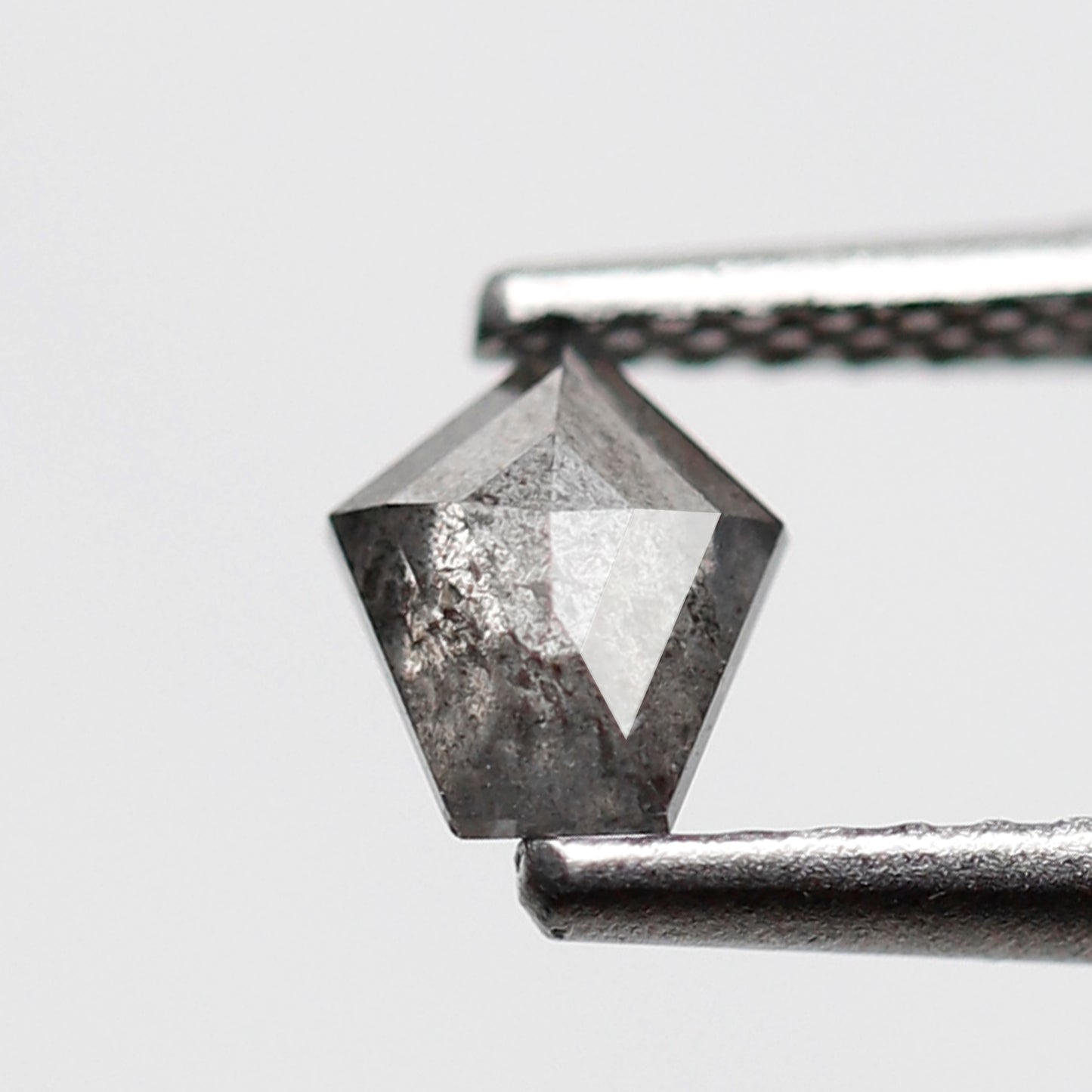 0.34 CT Geometric Shape Salt and Pepper Diamond, Natural Gray Black Loose Diamond for Ring and Custom Jewelry