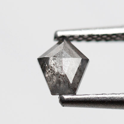 0.34 CT Geometric Shape Salt and Pepper Diamond, Natural Gray Black Loose Diamond for Ring and Custom Jewelry
