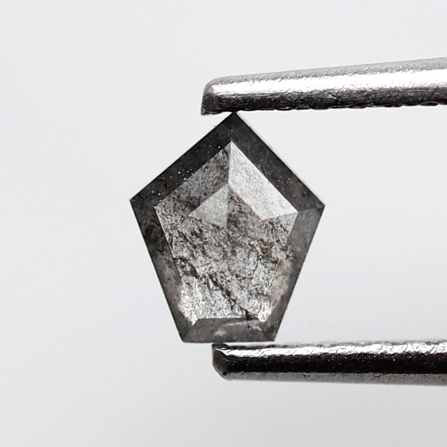 0.34 CT Geometric Shape Salt and Pepper Diamond, Natural Gray Black Loose Diamond for Ring and Custom Jewelry