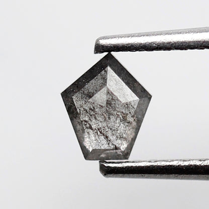 0.34 CT Geometric Shape Salt and Pepper Diamond, Natural Gray Black Loose Diamond for Ring and Custom Jewelry