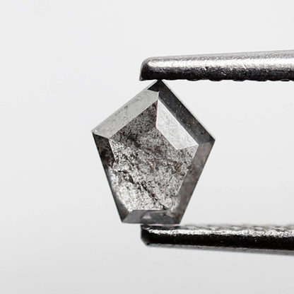 0.34 CT Geometric Shape Salt and Pepper Diamond, Natural Gray Black Loose Diamond for Ring and Custom Jewelry