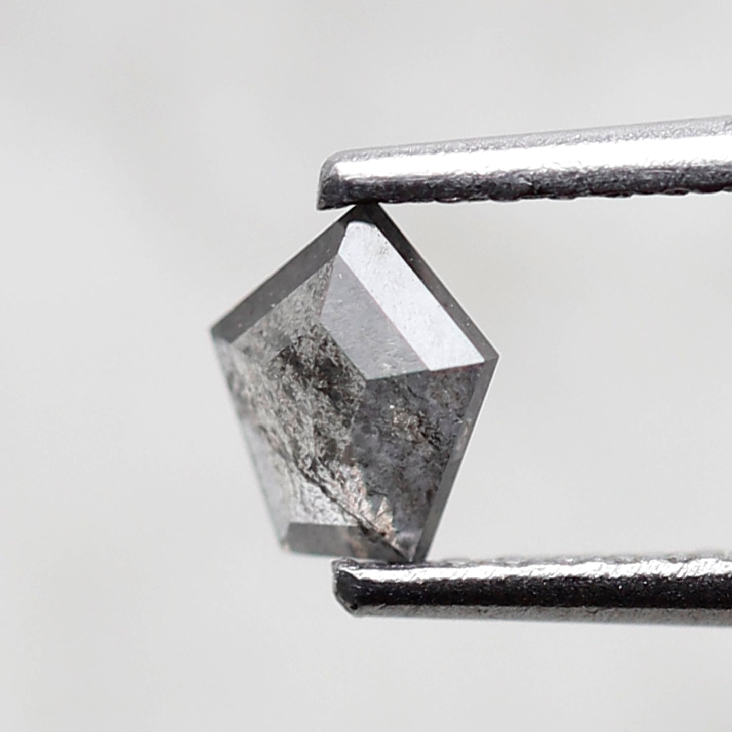 0.34 CT Geometric Shape Salt and Pepper Diamond, Natural Gray Black Loose Diamond for Ring and Custom Jewelry