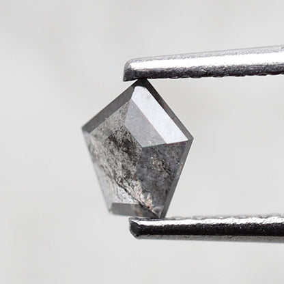 0.34 CT Geometric Shape Salt and Pepper Diamond, Natural Gray Black Loose Diamond for Ring and Custom Jewelry