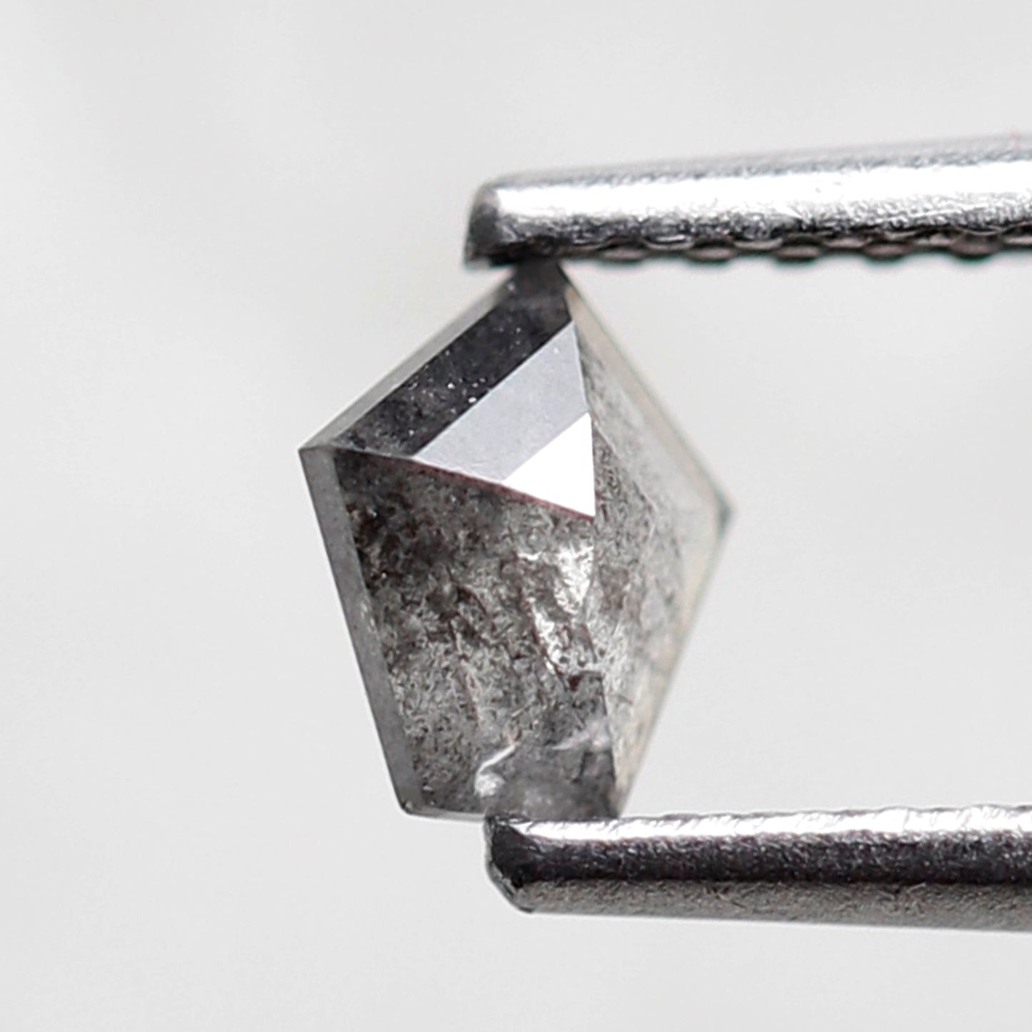 0.34 CT Geometric Shape Salt and Pepper Diamond, Natural Gray Black Loose Diamond for Ring and Custom Jewelry