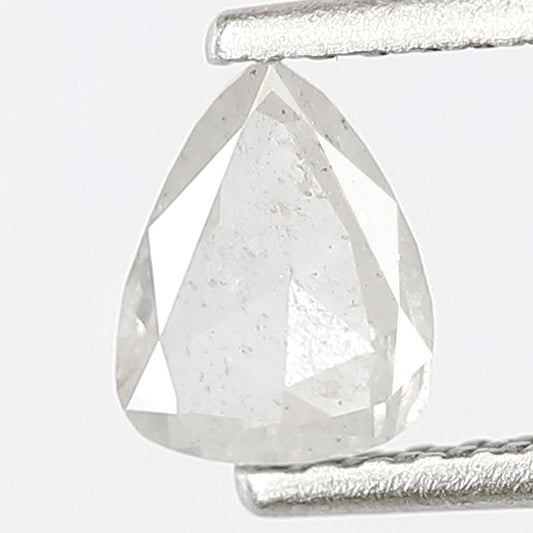 6 MM Translucent White Color Diamond Loose Natural 0.42 CT Pear Shape Diamond Conflict Free Salt and Pepper Diamond For Engagement Ring