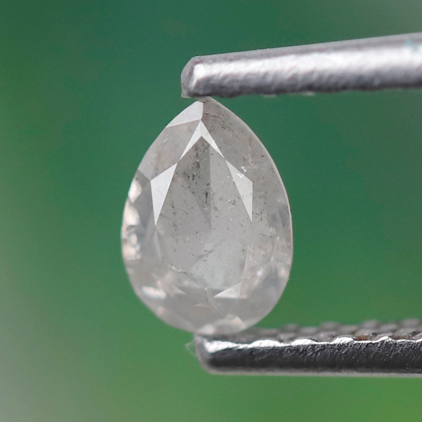 0.20 CT Pear Shape Salt and Pepper Diamond, Natural Misty White Earth Mined Loose Diamond For Earring