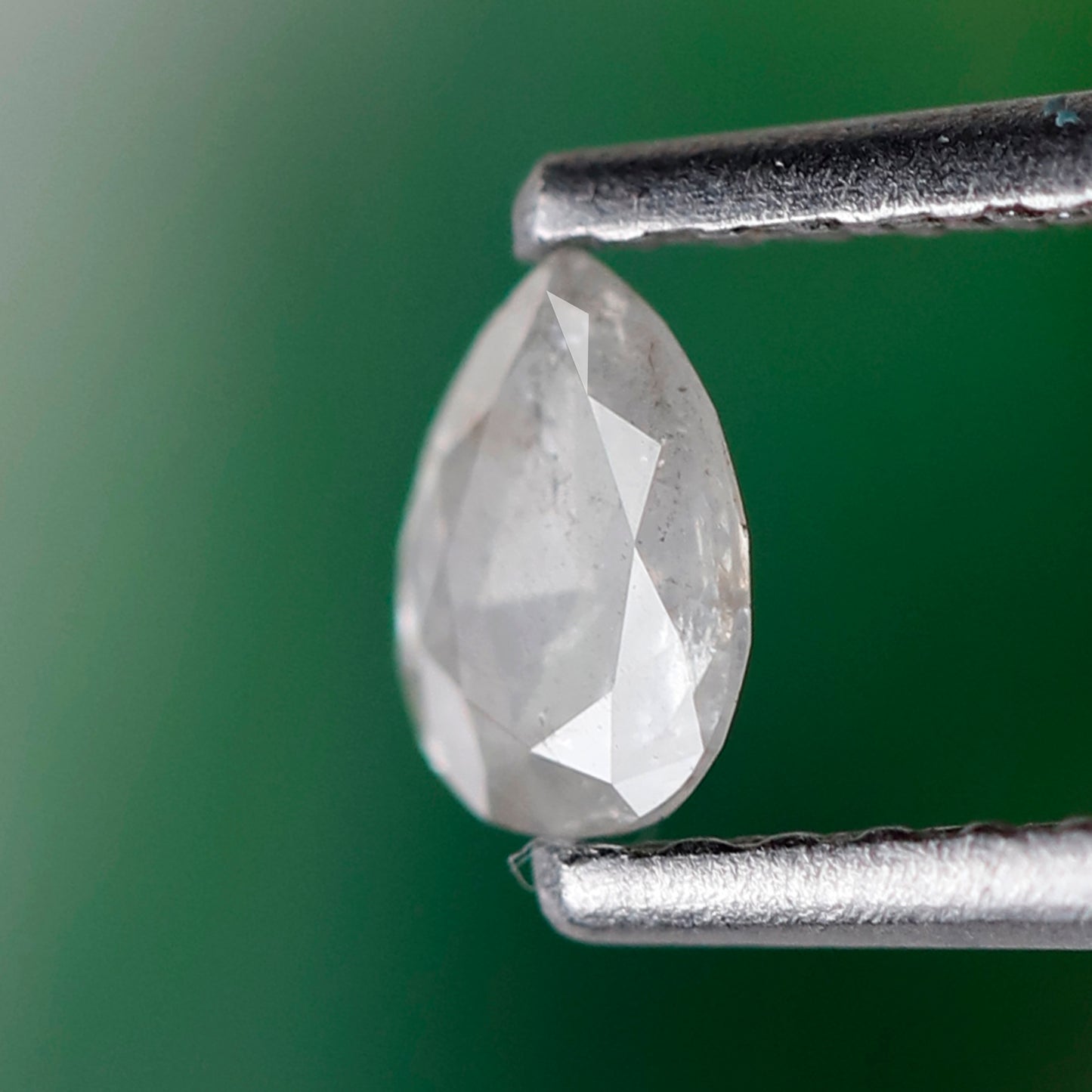 0.20 CT Pear Shape Salt and Pepper Diamond, Natural Misty White Earth Mined Loose Diamond For Earring