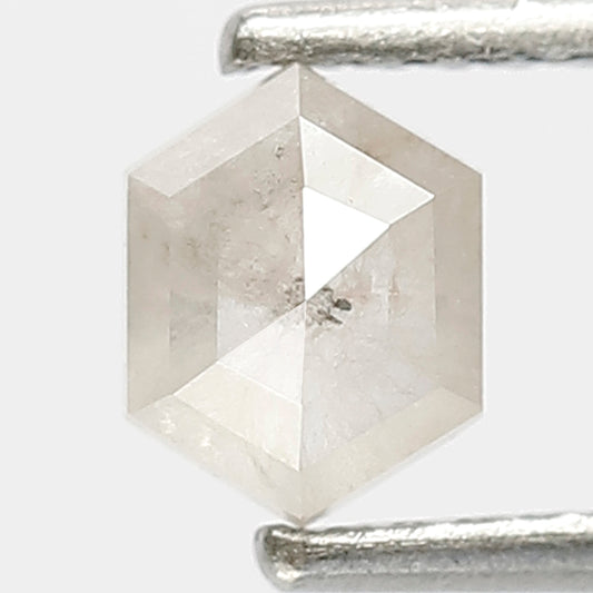 0.65 CT Natural Grey Black Color Diamond 5.6 x 4.3 x 3 MM Loose Natural Hexagon Shape Diamond Conflict Free Salt and Pepper Diamond