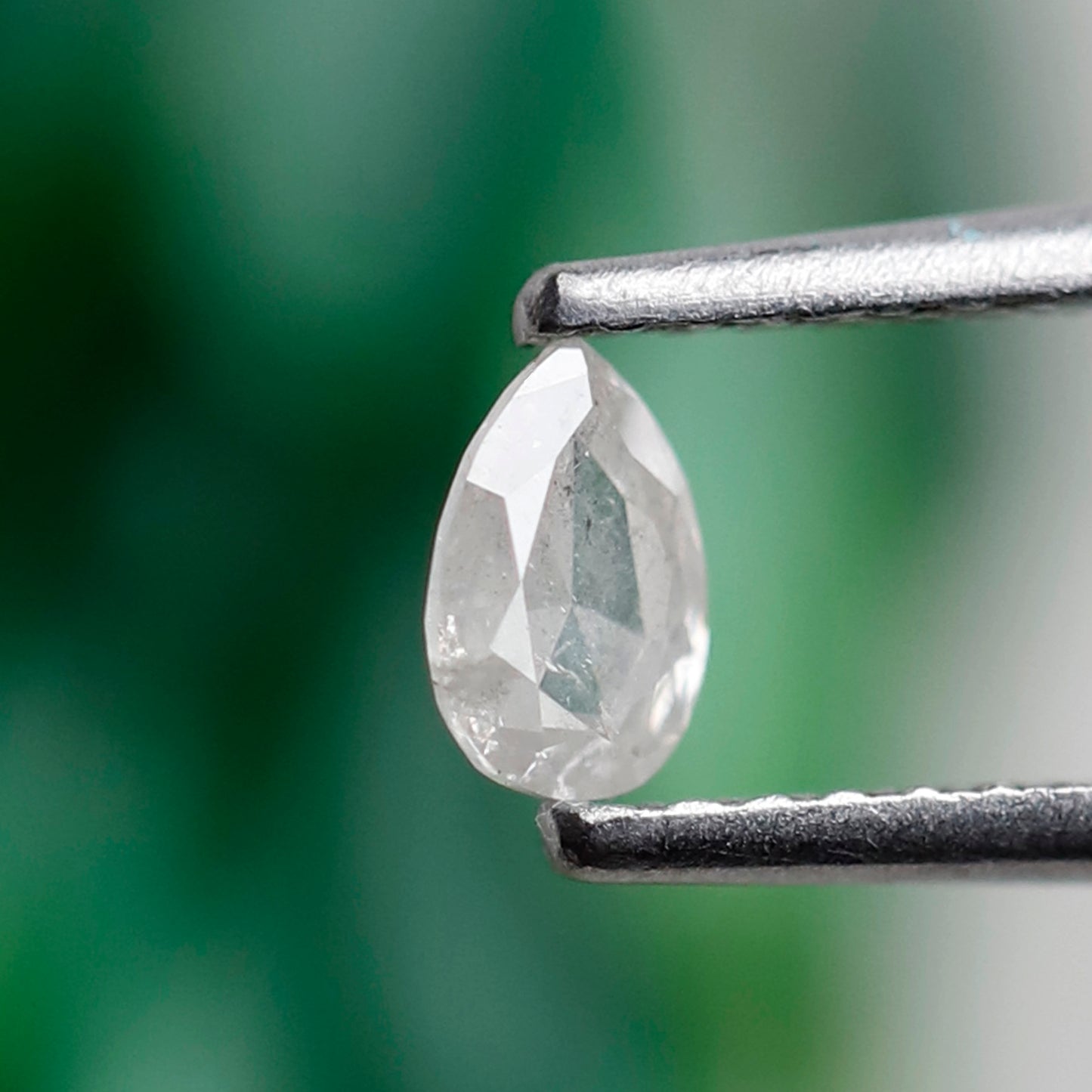 0.20 CT Pear Shape Salt and Pepper Diamond, Natural Misty White Earth Mined Loose Diamond For Earring