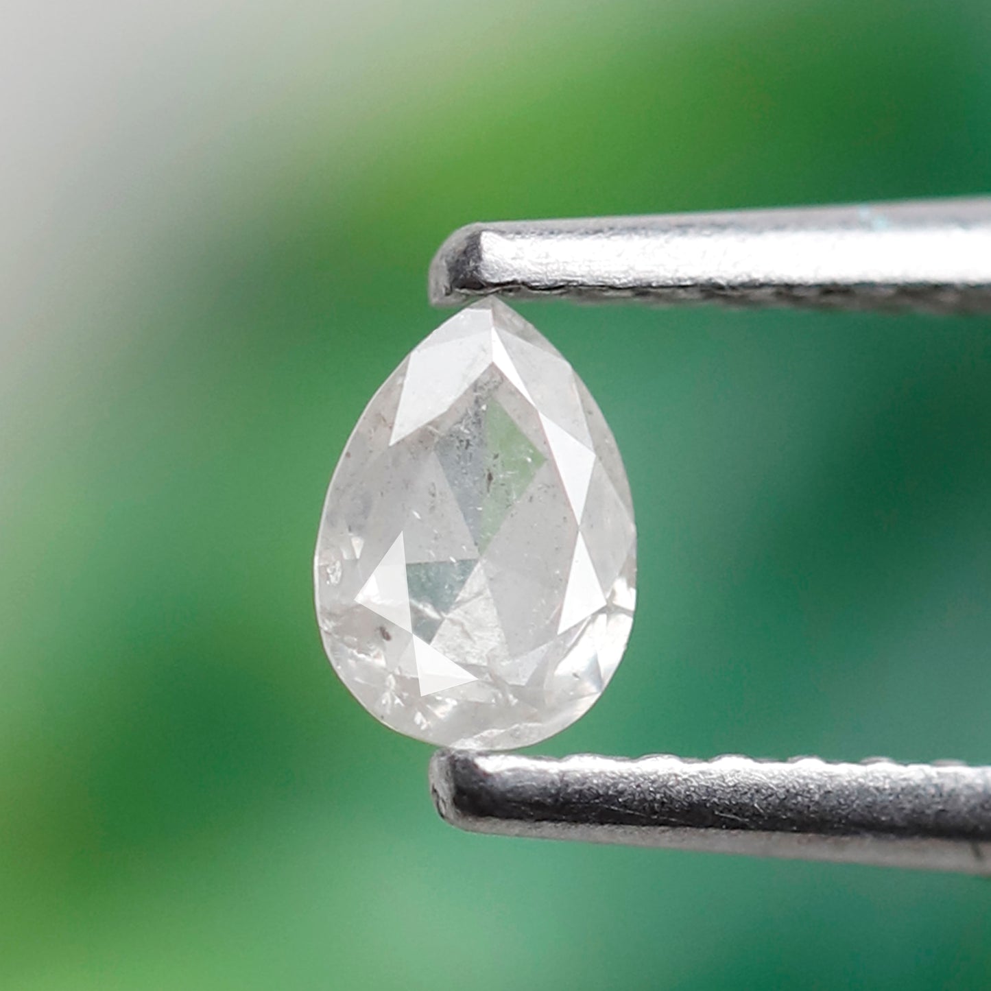 0.20 CT Pear Shape Salt and Pepper Diamond, Natural Misty White Earth Mined Loose Diamond For Earring