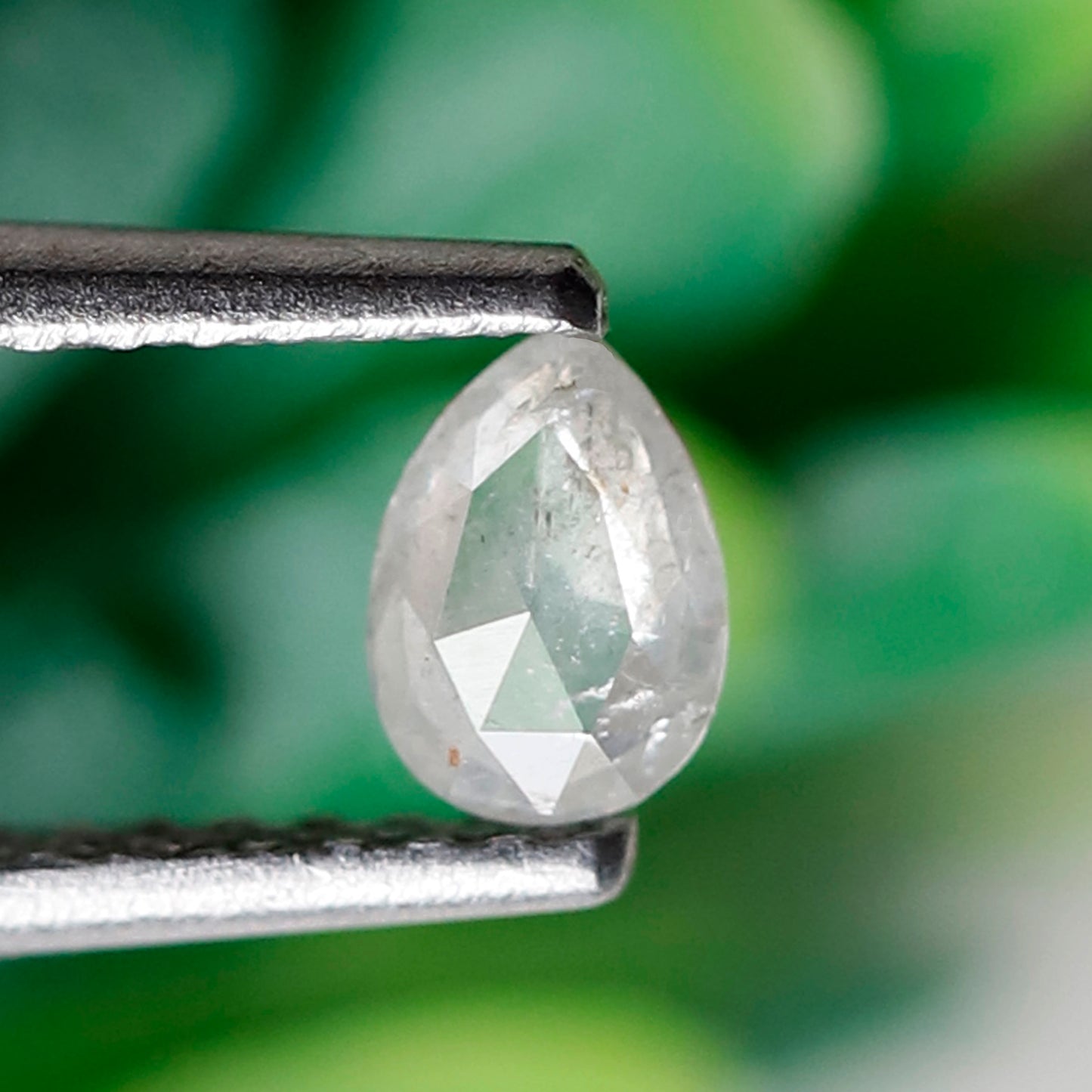 0.20 CT Pear Shape Salt and Pepper Diamond, Natural Misty White Earth Mined Loose Diamond For Earring