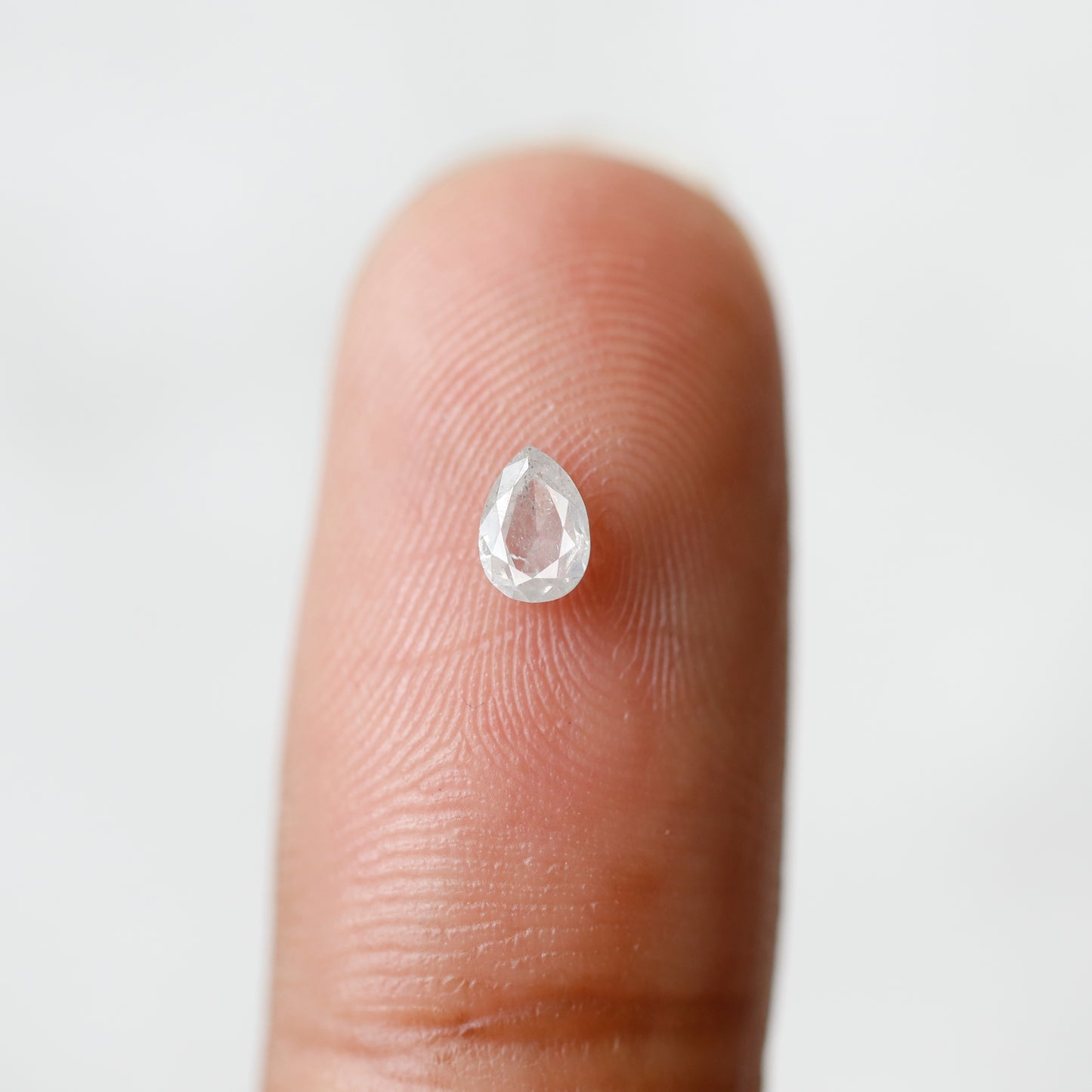 0.20 CT Pear Shape Salt and Pepper Diamond, Natural Misty White Earth Mined Loose Diamond For Earring