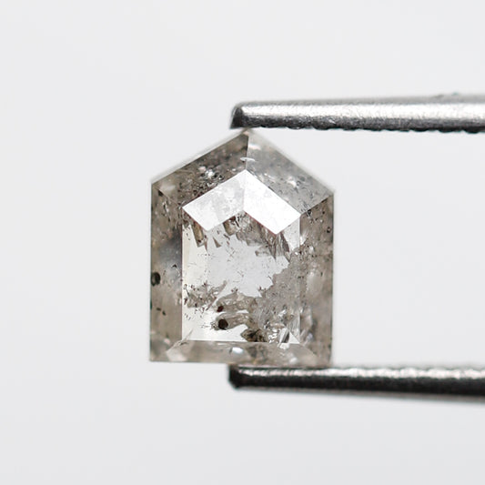 1.17 CT Geometric White Salt and Pepper Diamond, Natural Translucent Loose Earth Mined Diamond for Custom Ring