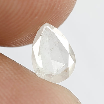 0.33 CT Natural Translucent White Color Diamond 6.3 x 4.6 x 1.2 MM Pear Shape Diamond Loose Natural Salt and Pepper Diamond