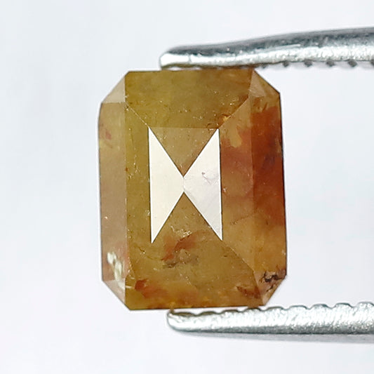 1.56 CT Fancy Yellowish Red Color Emerald Shape Rustic Diamond