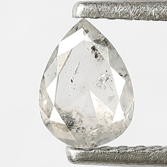 6 MM Loose Natural Pear Shape Diamond 0.35 CT Translucent Grey Black Color Diamond Earth Mined Salt and Pepper Diamond