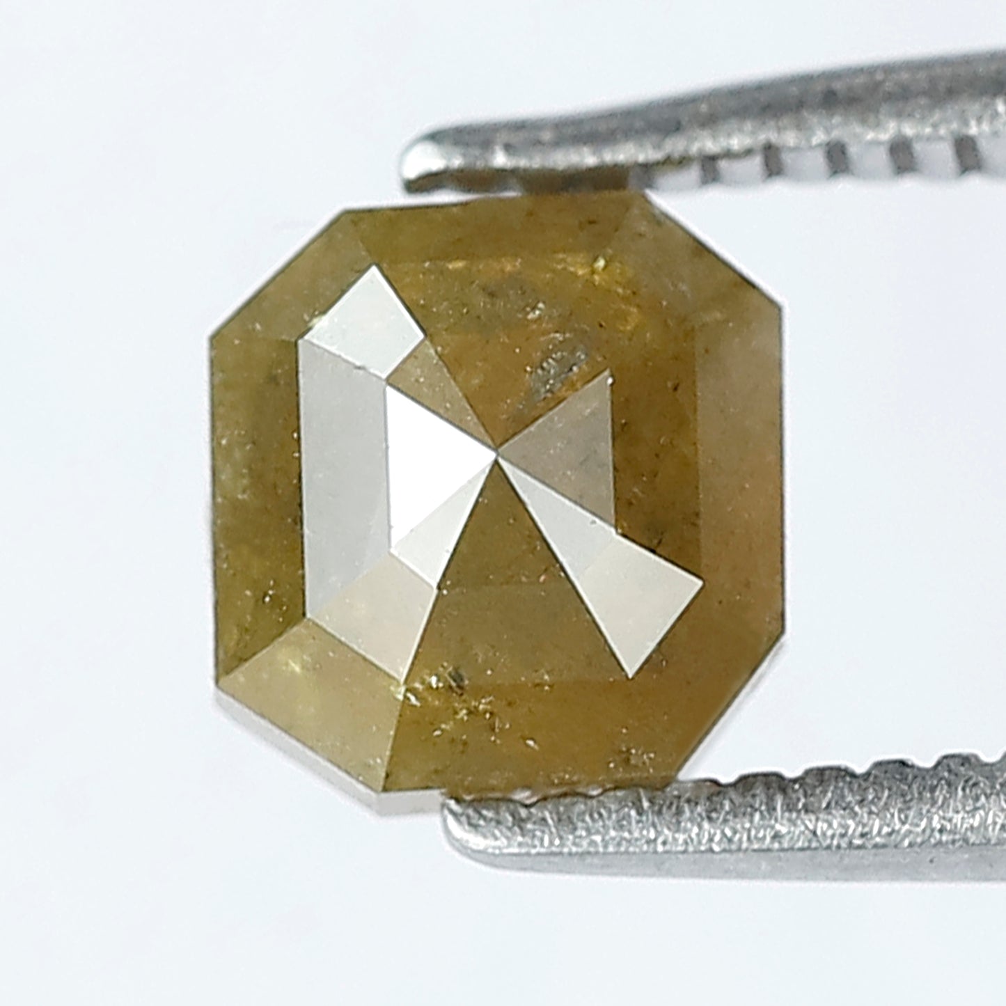 Square Emerald Cut Rustic Fancy Greenish Color Diamond 6 mm 1.14 Carat