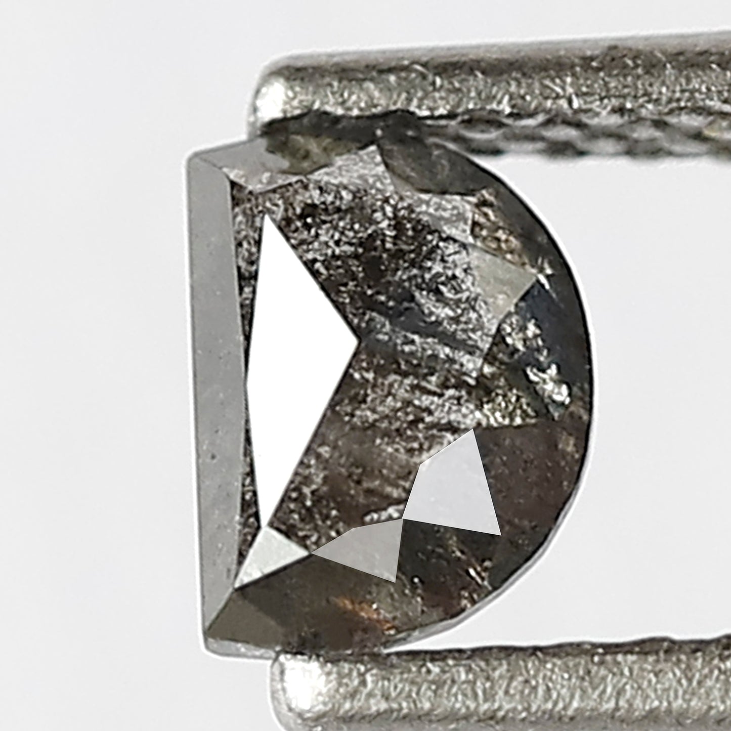 0.45 CT Half Moon Shape 5.3 x 3.9 x 2.2 MM Salt and Pepper Diamond