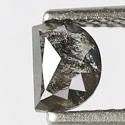 0.45 CT Half Moon Shape 5.3 x 3.9 x 2.2 MM Salt and Pepper Diamond