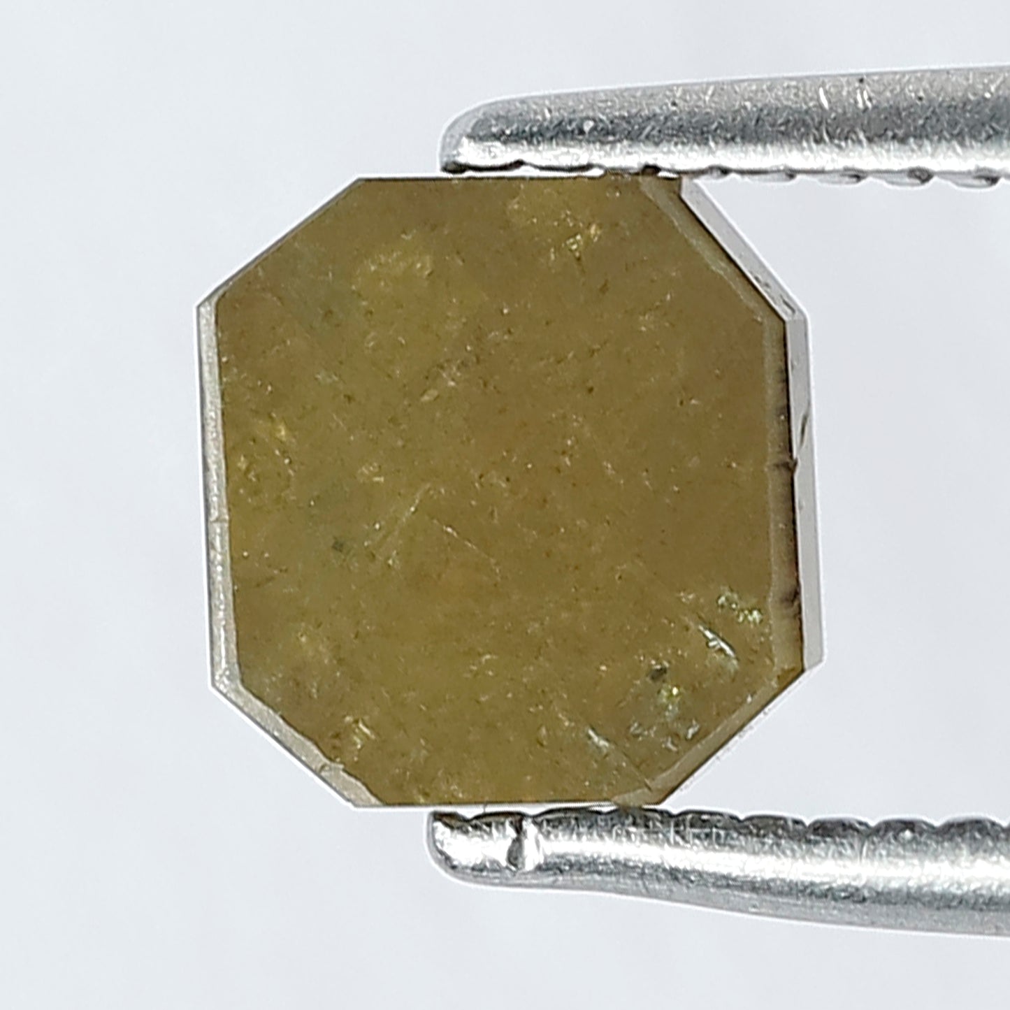 Square Emerald Cut Rustic Fancy Greenish Color Diamond 6 mm 1.14 Carat