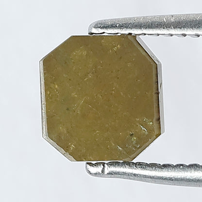 Square Emerald Cut Rustic Fancy Greenish Color Diamond 6 mm 1.14 Carat