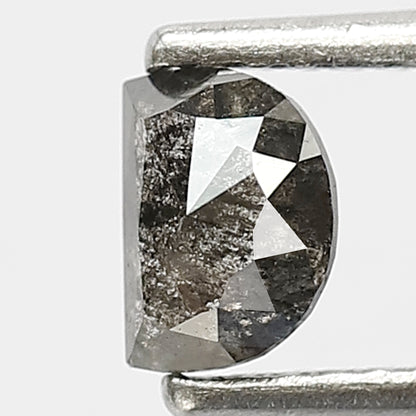 0.45 CT Half Moon Shape 5.3 x 3.9 x 2.2 MM Salt and Pepper Diamond