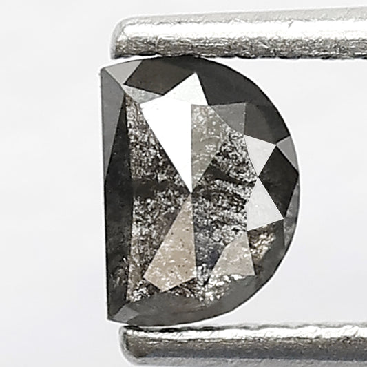 0.45 CT Half Moon Shape 5.3 x 3.9 x 2.2 MM Salt and Pepper Diamond