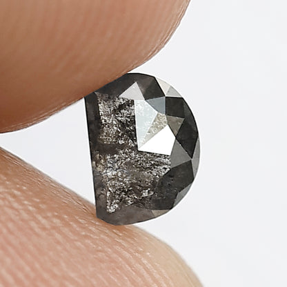 0.45 CT Half Moon Shape 5.3 x 3.9 x 2.2 MM Salt and Pepper Diamond