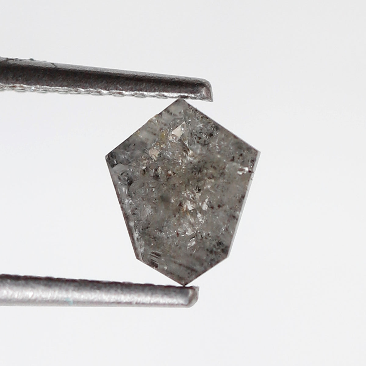 0.55 CT Shield Cut Salt and Pepper Earth Mined Diamond, Natural Gray Black Loose Conflict Free Diamond