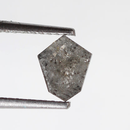 0.55 CT Shield Cut Salt and Pepper Earth Mined Diamond, Natural Gray Black Loose Conflict Free Diamond