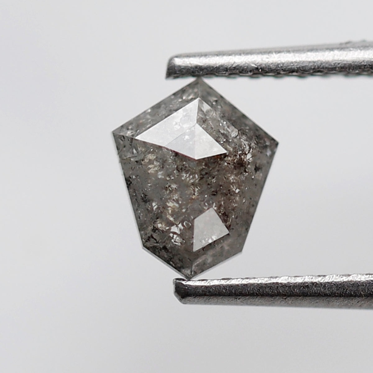 0.55 CT Shield Cut Salt and Pepper Earth Mined Diamond, Natural Gray Black Loose Conflict Free Diamond