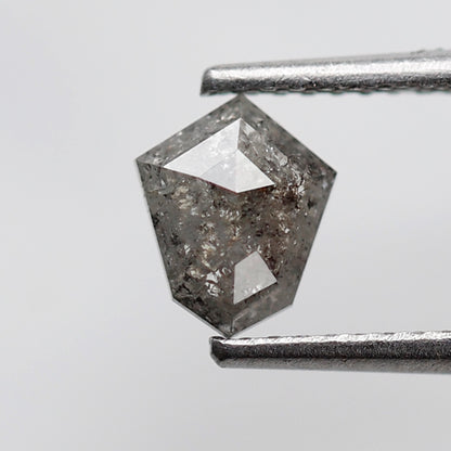 0.55 CT Shield Cut Salt and Pepper Earth Mined Diamond, Natural Gray Black Loose Conflict Free Diamond