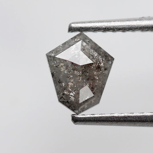 0.55 CT Shield Cut Salt and Pepper Earth Mined Diamond, Natural Gray Black Loose Conflict Free Diamond