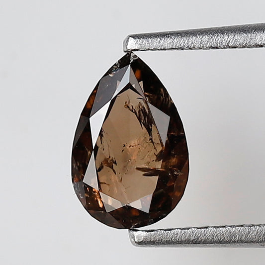 0.98 Ct Pear Rustic Diamond, Translucent Dark Brown Diamond, Natural Ethical Loose Diamond for Proposal or Engagement Ring