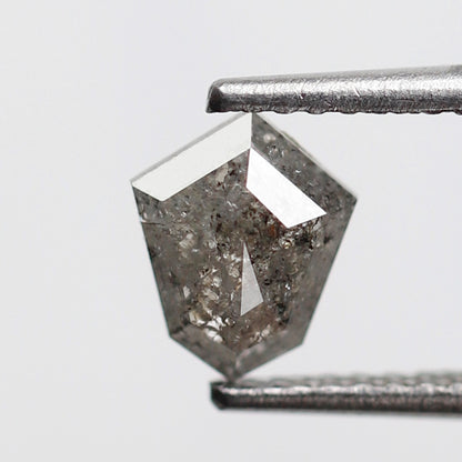 0.55 CT Shield Cut Salt and Pepper Earth Mined Diamond, Natural Gray Black Loose Conflict Free Diamond