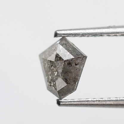 0.55 CT Shield Cut Salt and Pepper Earth Mined Diamond, Natural Gray Black Loose Conflict Free Diamond