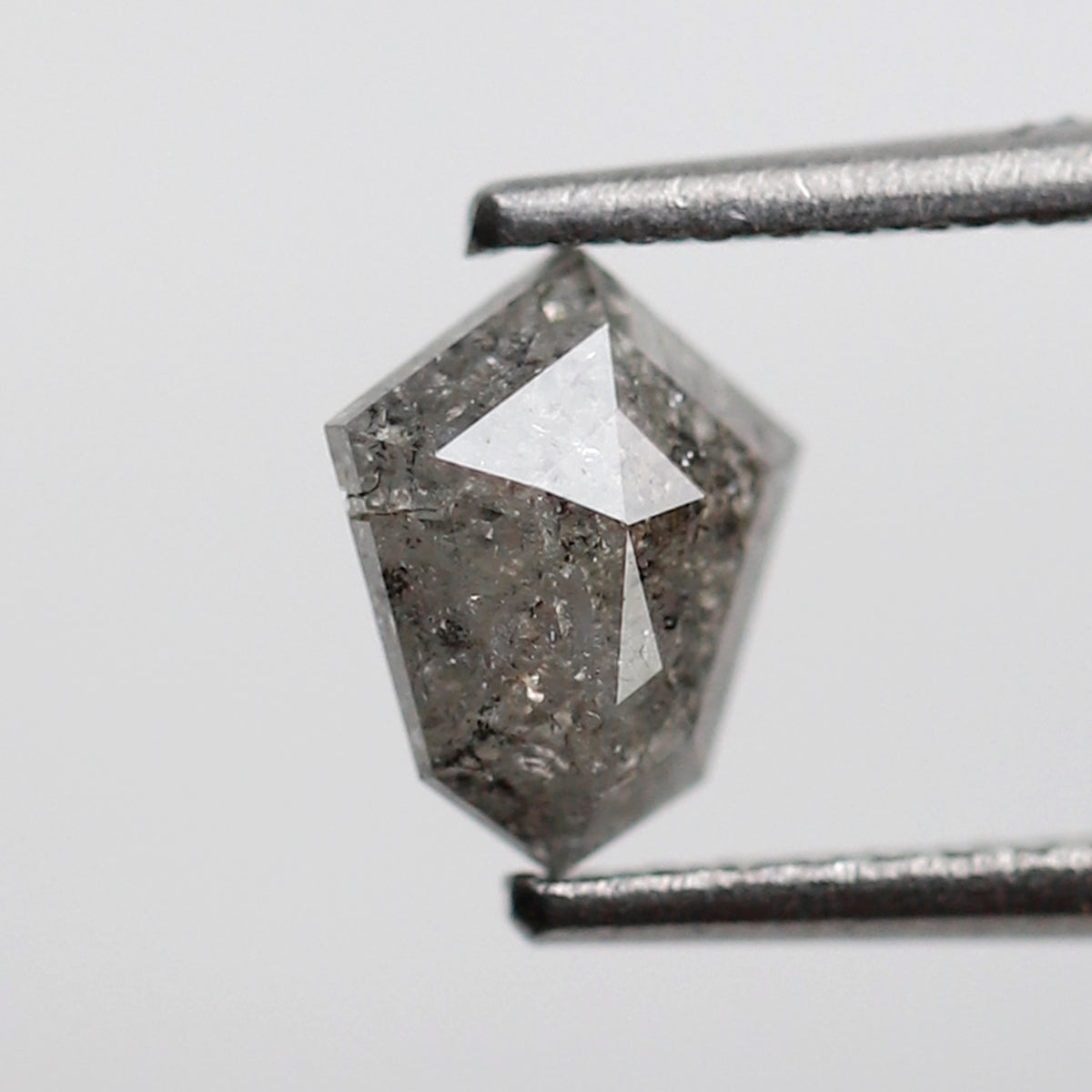 0.55 CT Shield Cut Salt and Pepper Earth Mined Diamond, Natural Gray Black Loose Conflict Free Diamond