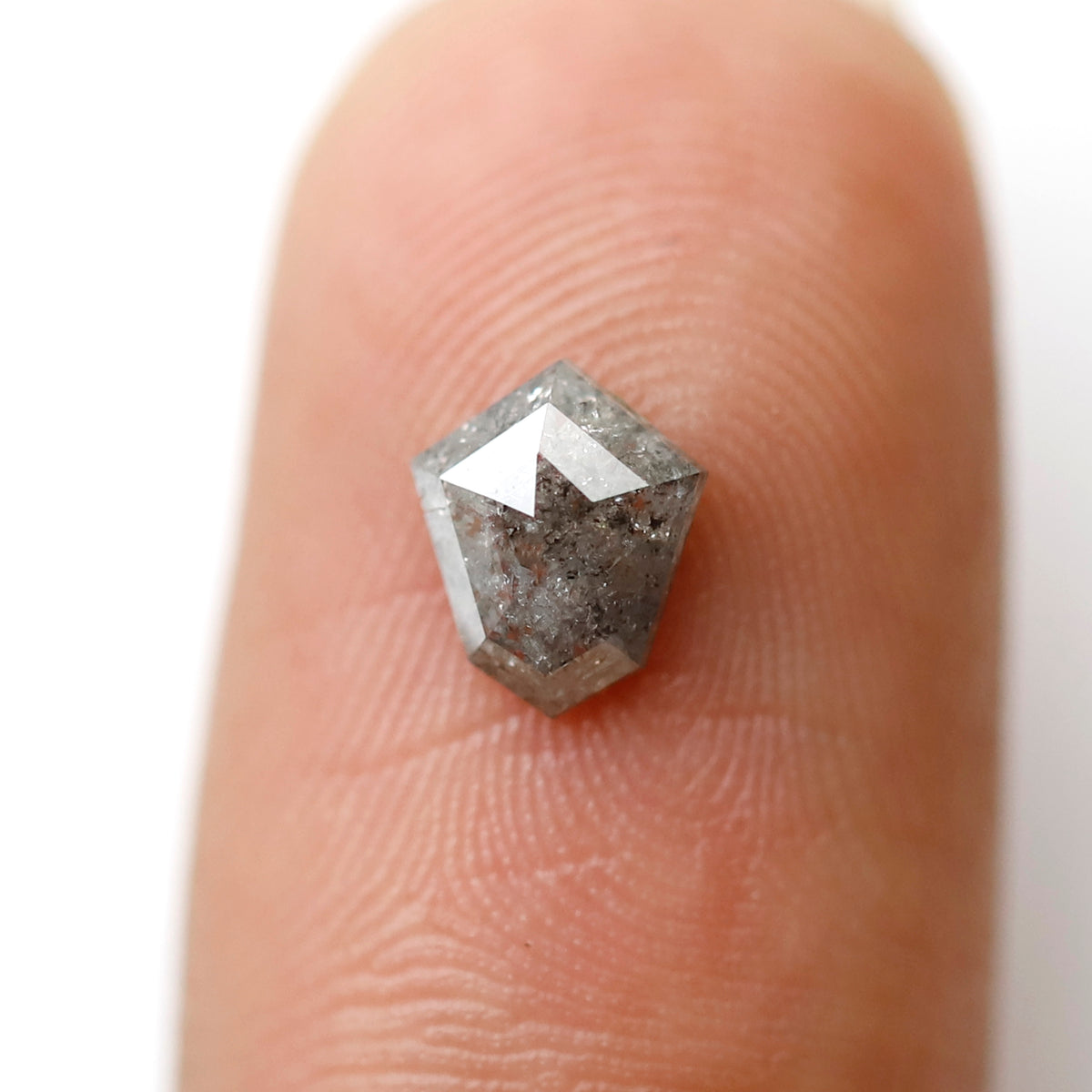 0.55 CT Shield Cut Salt and Pepper Earth Mined Diamond, Natural Gray Black Loose Conflict Free Diamond