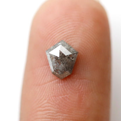 0.55 CT Shield Cut Salt and Pepper Earth Mined Diamond, Natural Gray Black Loose Conflict Free Diamond