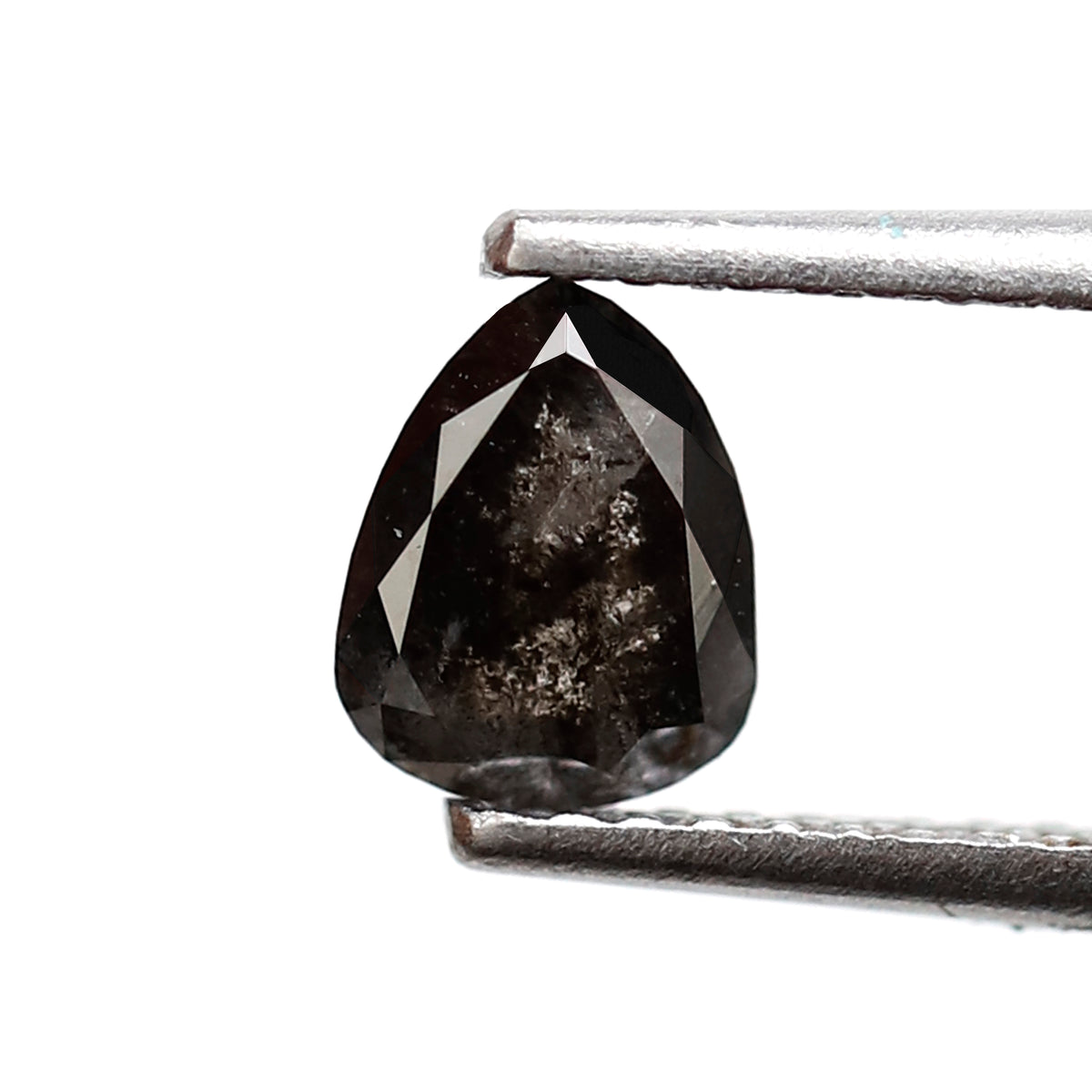 Pear Shape 0.63 CT Salt and Pepper Diamond, 6.20 x 5.00 mm Natural Ethical Loose Diamond for Unique Ring Design