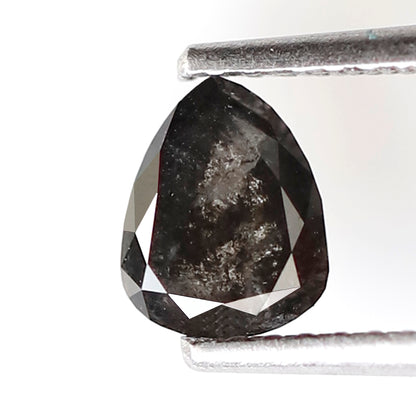 Pear Shape 0.63 CT Salt and Pepper Diamond, 6.20 x 5.00 mm Natural Ethical Loose Diamond for Unique Ring Design
