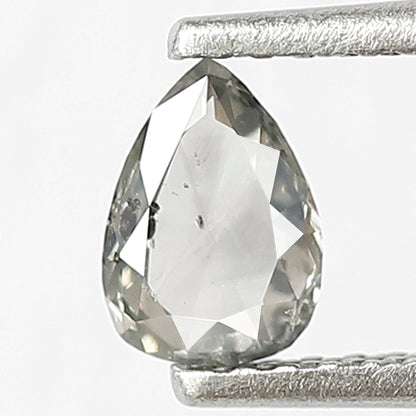 0.38 CT Pear Shape Diamond Natural Translucent Grey Black Color Diamond 5.8 x 4.2 x 2 MM Conflict Free Salt and Pepper Diamond Wedding Ring