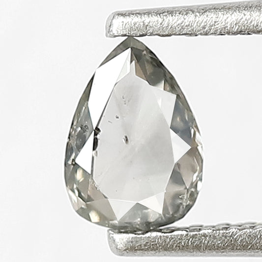 0.38 CT Pear Shape Diamond Natural Translucent Grey Black Color Diamond 5.8 x 4.2 x 2 MM Conflict Free Salt and Pepper Diamond Wedding Ring