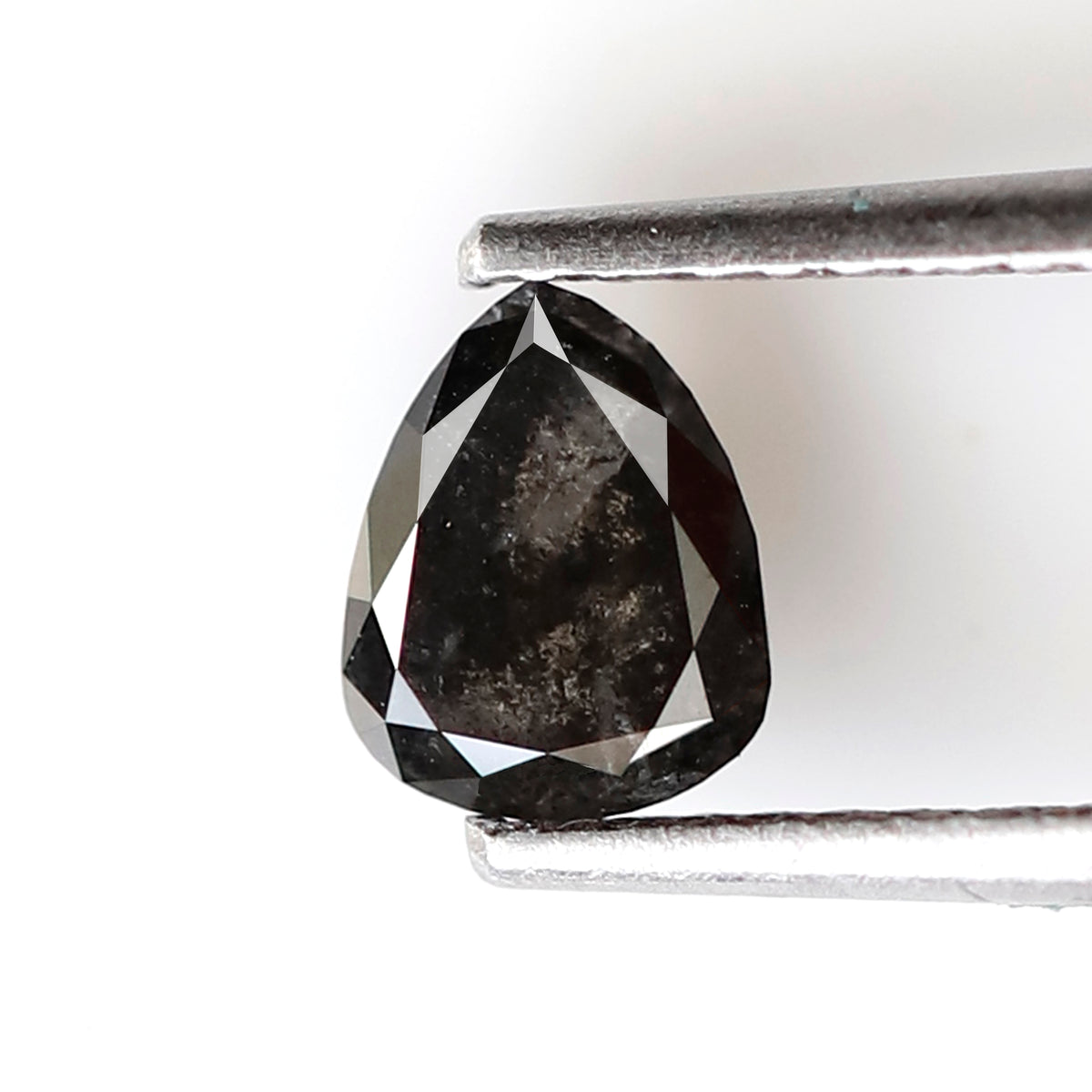 Pear Shape 0.63 CT Salt and Pepper Diamond, 6.20 x 5.00 mm Natural Ethical Loose Diamond for Unique Ring Design