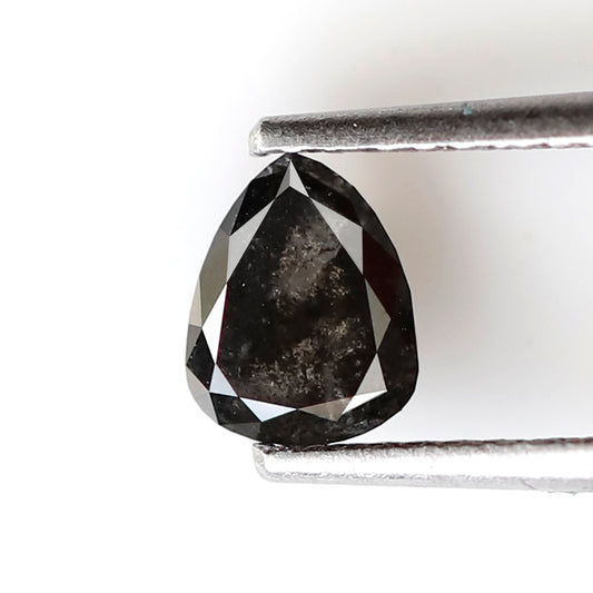 Pear Shape 0.63 CT Salt and Pepper Diamond, 6.20 x 5.00 mm Natural Ethical Loose Diamond for Unique Ring Design
