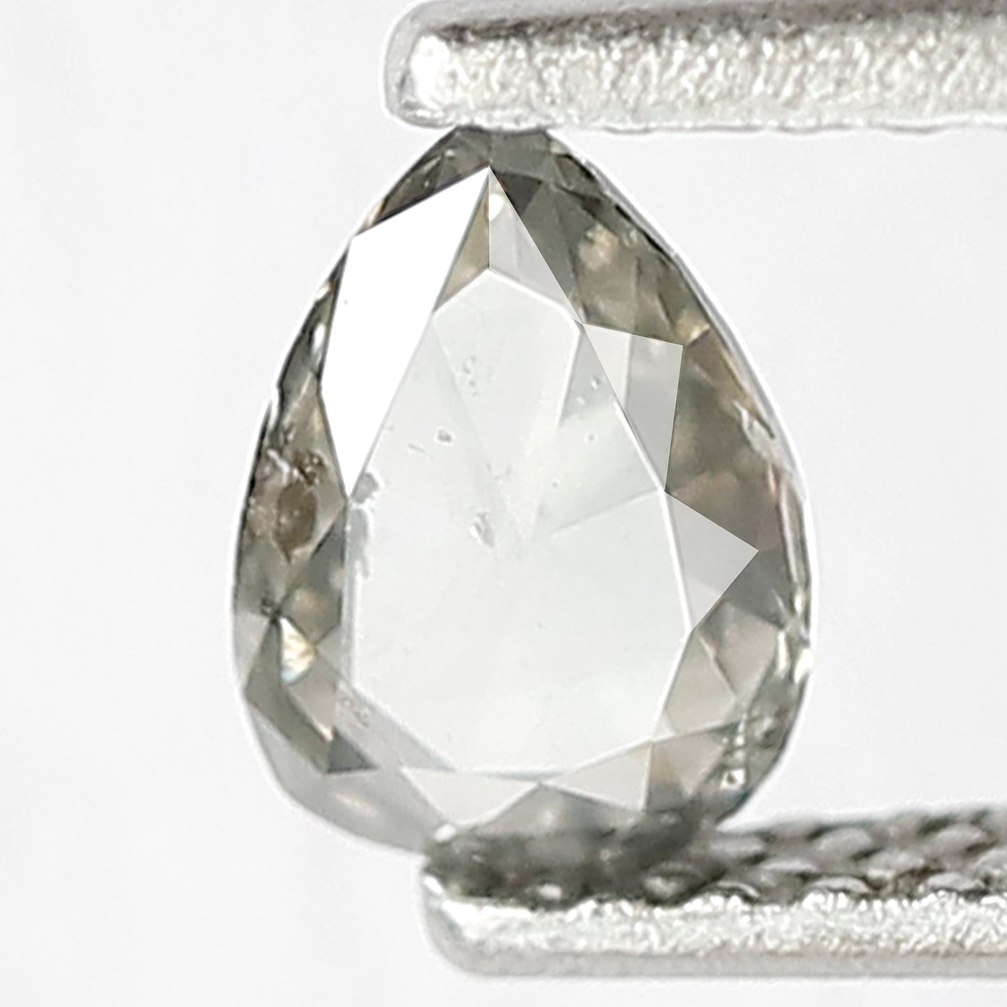 0.38 CT Pear Shape Diamond Natural Translucent Grey Black Color Diamond 5.8 x 4.2 x 2 MM Conflict Free Salt and Pepper Diamond Wedding Ring