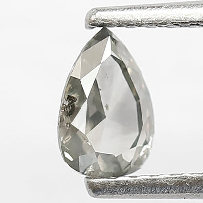 0.38 CT Pear Shape Diamond Natural Translucent Grey Black Color Diamond 5.8 x 4.2 x 2 MM Conflict Free Salt and Pepper Diamond Wedding Ring