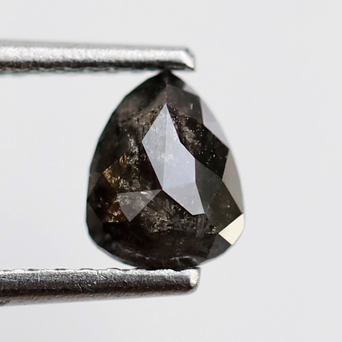 Pear Shape 0.63 CT Salt and Pepper Diamond, 6.20 x 5.00 mm Natural Ethical Loose Diamond for Unique Ring Design