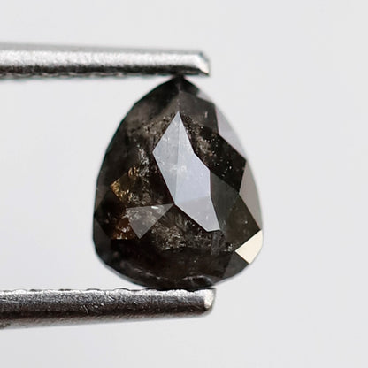 Pear Shape 0.63 CT Salt and Pepper Diamond, 6.20 x 5.00 mm Natural Ethical Loose Diamond for Unique Ring Design